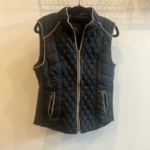 Black Quilted Sherpa Lined Vest